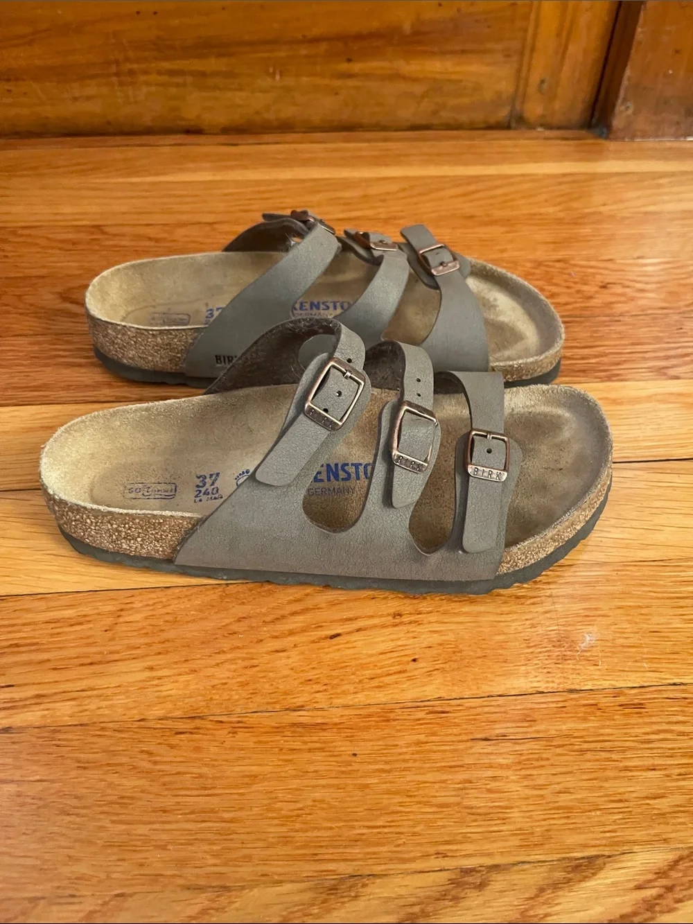 Birkenstock Kids Triple-Strap Sandal in Taupe